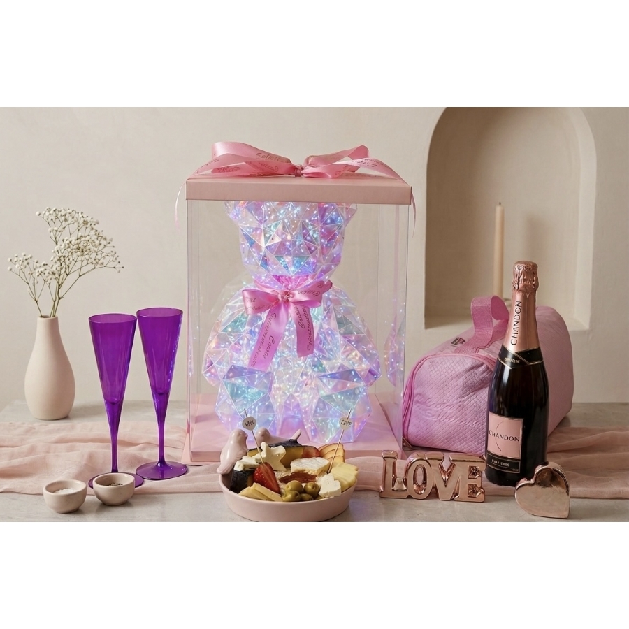 Foto Cesta Romântica Urso Led