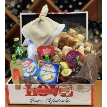 Cesta de Café da Manhã Luxo Romântica