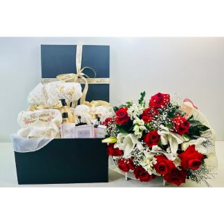 Cesta de Banho Rainha com Rosas Colombianas