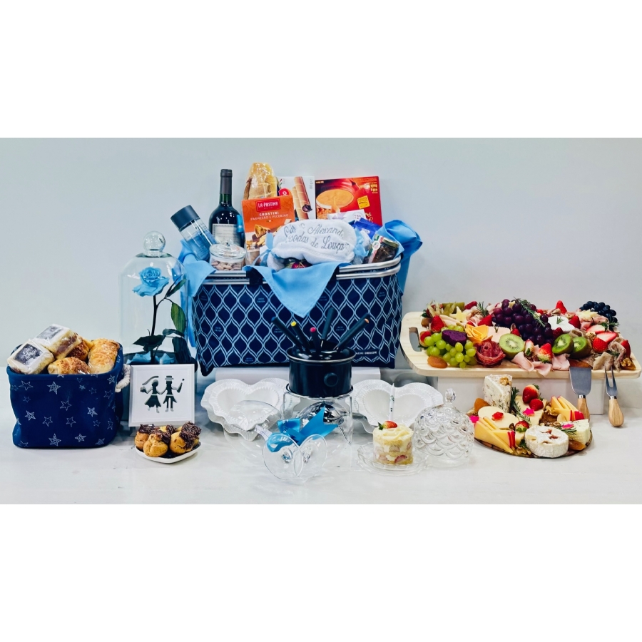 Cesta Executiva Happy Hour Fondue Blue - Imagem 2