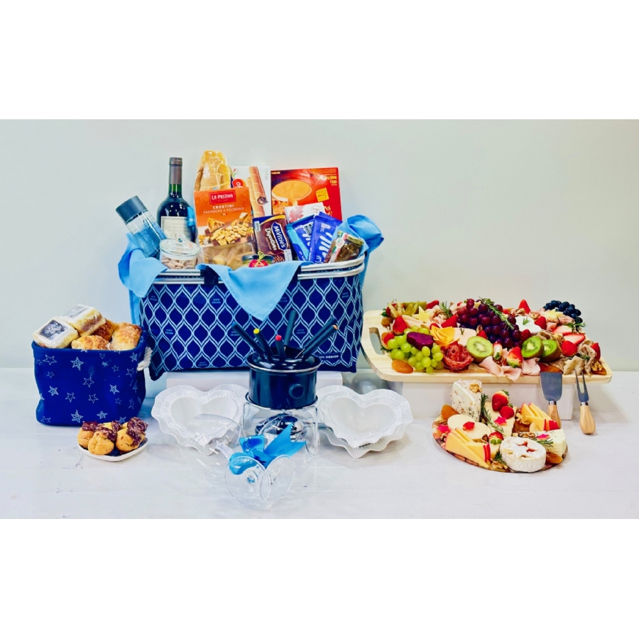 Cesta Executiva Happy Hour Fondue Blue