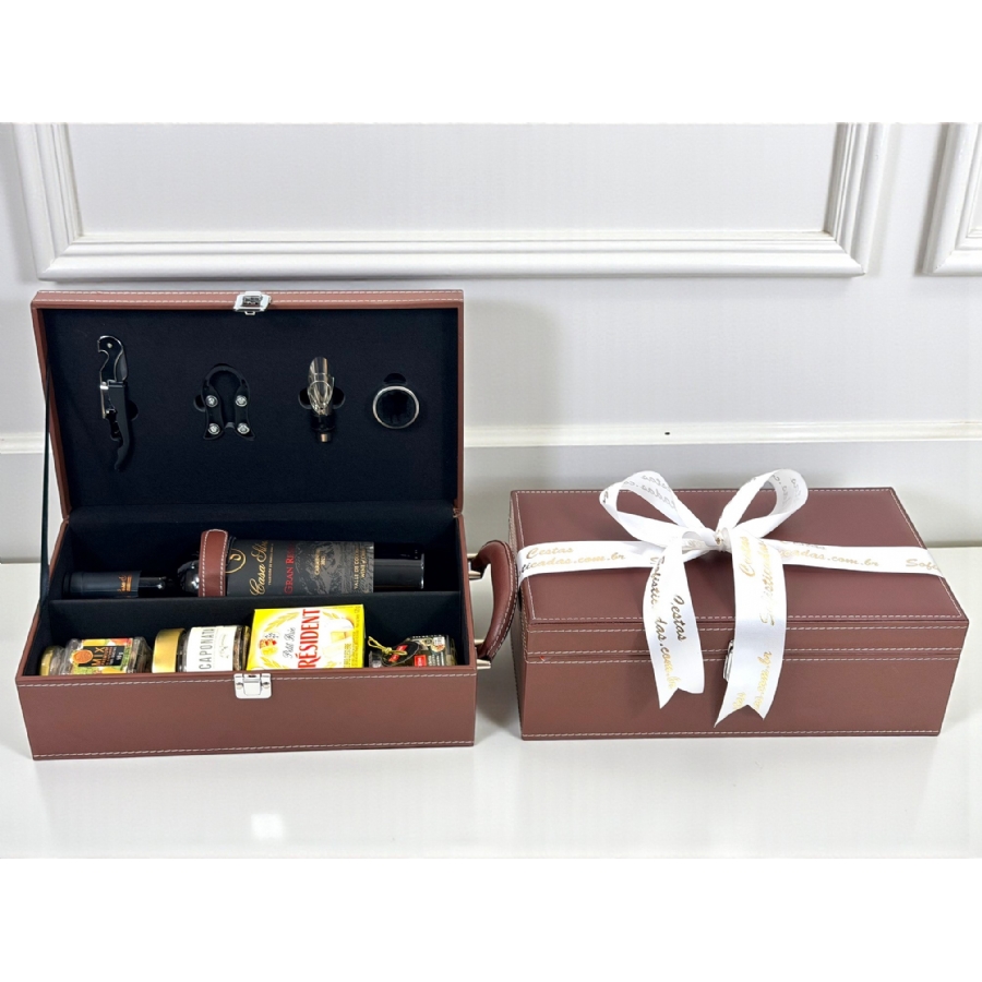 Kit Executivo Queijo e Vinho Lux