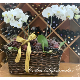 Cesta Big Orquídeas com Uvas